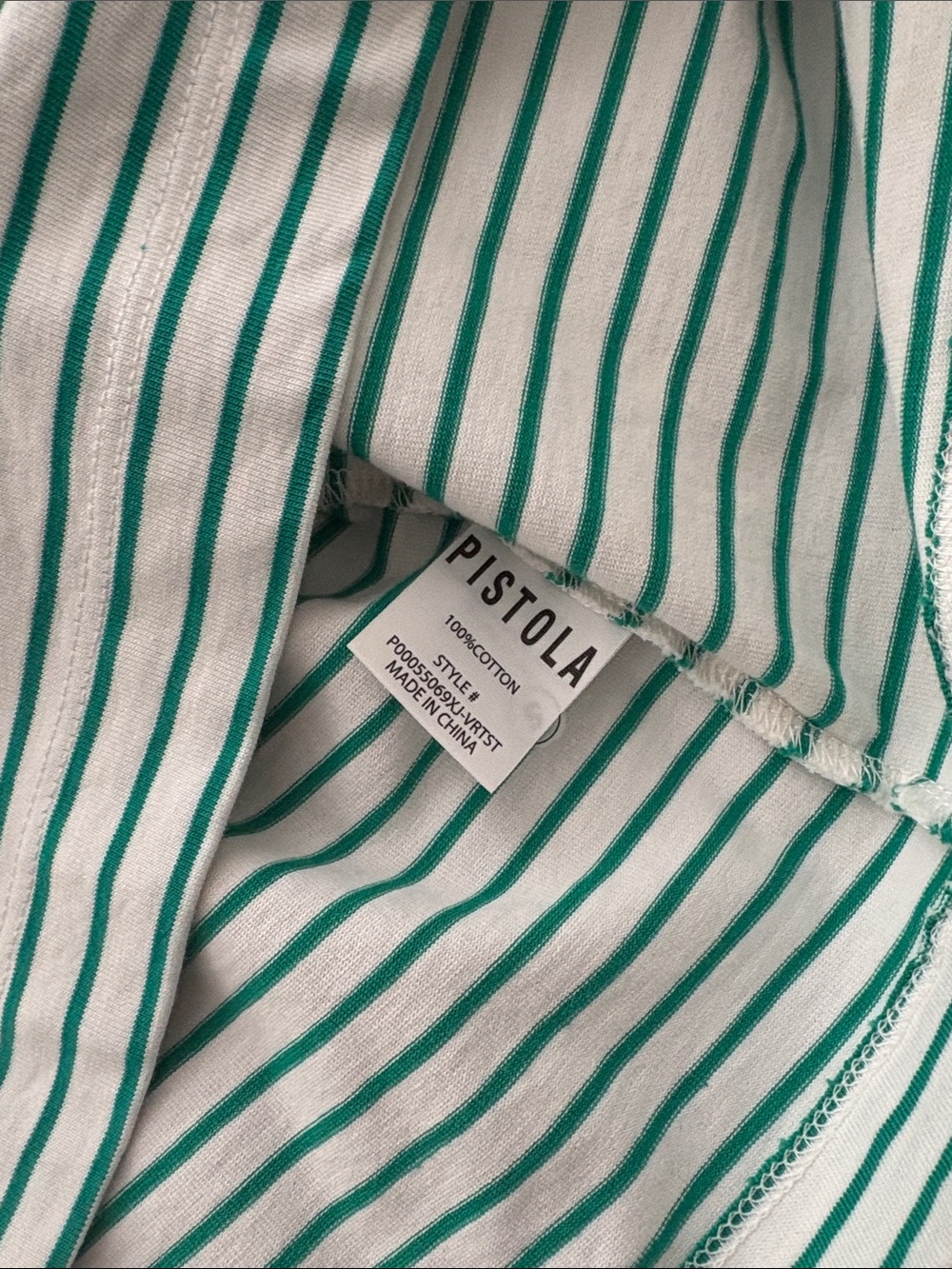 Brand new pistola White and Green Striped Tee - Picture 5 of 6